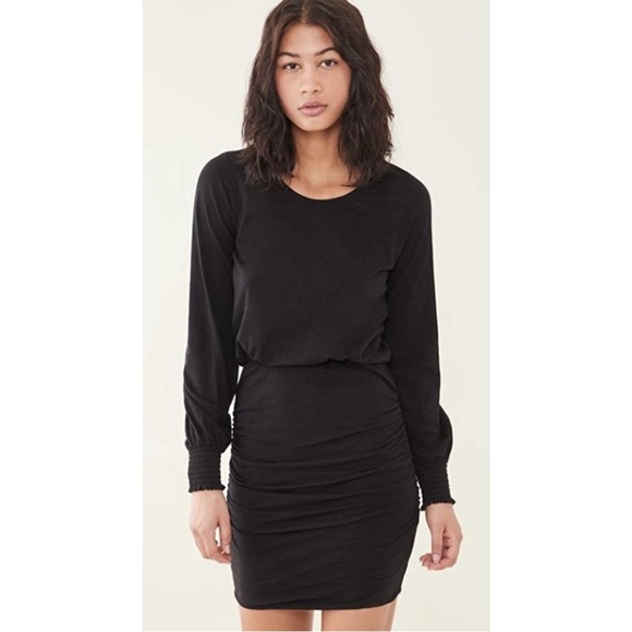 Sundry Womens Round Neck ruched bottom Navy bodycon dress. - Picture 7 of 8